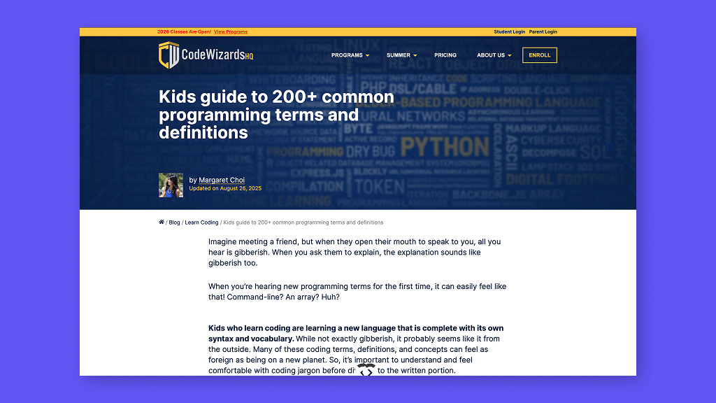 Kids’programming glossary